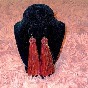 Multi-color tassel earrings